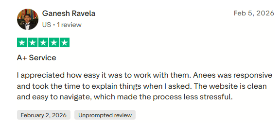 Trustpilot review of Green Vista Living